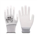 Hvid polyester PU palmebelagte handsker